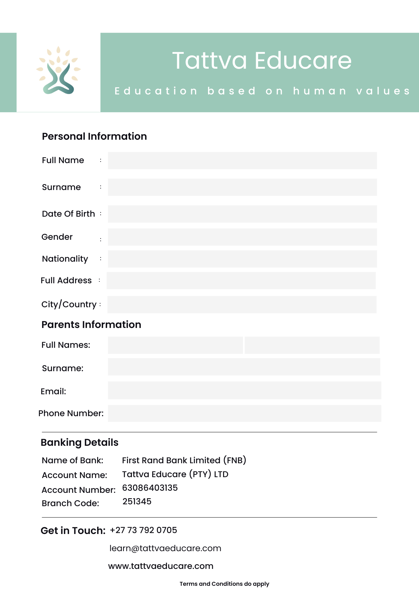 Tattva Educare Enrolment